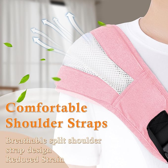 Baby Carrier Newborn to Toddler-Adjustable Baby Sling Carrier,Toddler Carrier for 25-60lbs,Comfortable Toddler Sling for Hands-Free Carrying (Pink)-CubbioJoy