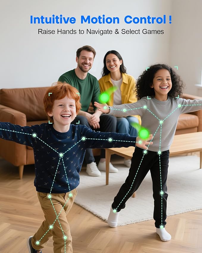 AR Motion Gaming Console for Kids & Families - Plug & Play Video Game System for Indoor Physical Play & Interactive Family Fun. Great for Gifts, Game Nights, Parties, Playtime and Playdates-CubbioJoy