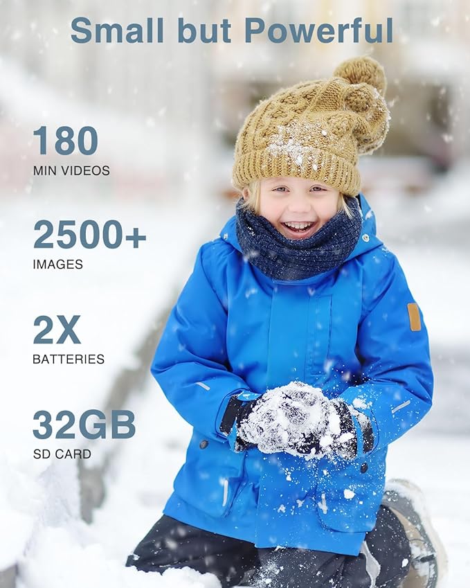 Digital Camera, FHD 1080P Point and Shoot Camera with 16X Zoom Anti Shake, Compact Small Portable for Boy Girls(Deep Black)-CubbioJoy