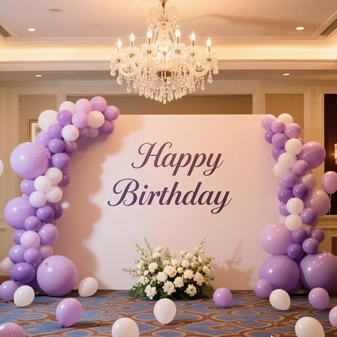 140pcs Purple Round Balloons Different Sizes 18 12 10 5 Inch Latex Balloons for Arch Decoration Party Balloon Kit for Graduation Birthday Party Wedding Balloon Baby Shower Decoration-CubbioJoy