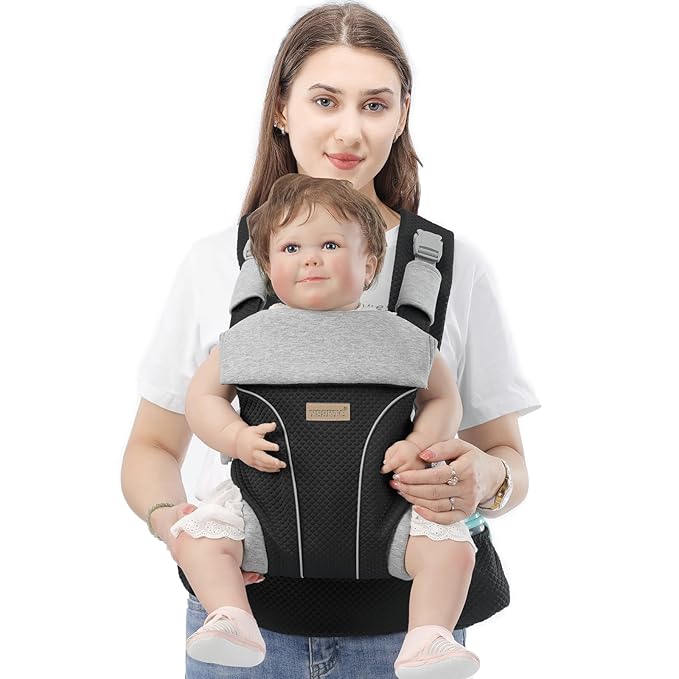 Baby Carrier Newborn to Toddlers - Ergonomic Adjustable Soft Breathable Comfort Infant Carrier for 7-35lbs, Enhanced Support, Easier to Wear-CubbioJoy