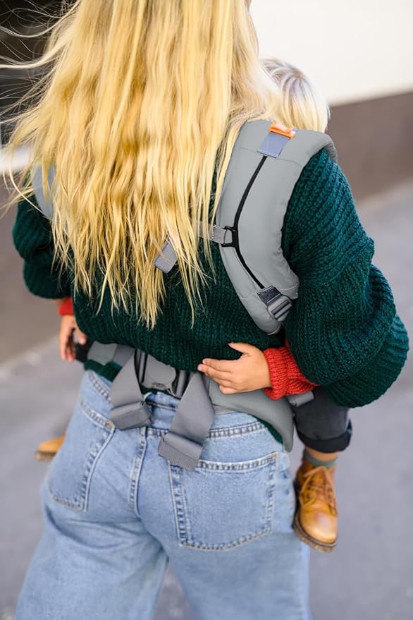 Beco Baby Carrier Toddler Carrier with Extra Wide Seat, 100% Cotton Toddler Carrying Backpack Style and Front-Carry, Lightweight & Breathable Child Carrier, 20-60 lbs (Grey)-CubbioJoy