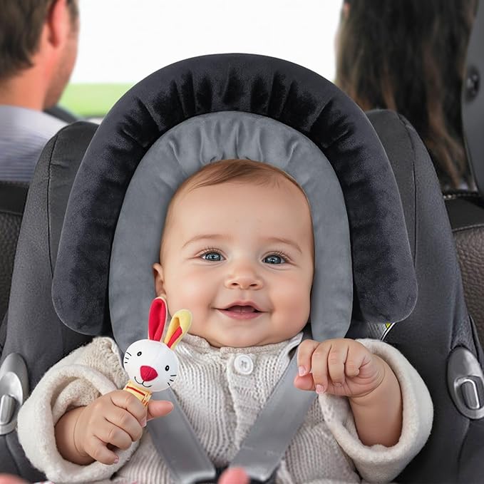 COOLBEBE New 2-in-1 Babybody Supports for Baby Newborn Infants - Extra Soft Stroller Cushion Pads Car Seat Insert, Seasons, Black-CubbioJoy