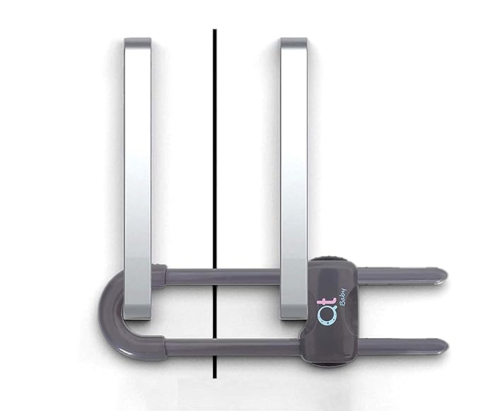 Baby Proofing Cabinet Locks | Adjustable U Shaped Baby Safety Latches for Drawers, Fridge, Closet |Modern Baby Proofing Cabinet Lock with Extra Secure Lock Buttons (Pack of 8)-CubbioJoy