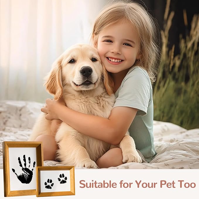 6" x 4" Large Size Baby Inkless Handprint and Footprint Kit with 4 Ink Pads and 8 Imprint Cards by PChero, Ideal for Family Keepsake Newborn Registry Baby Shower Present (Ink Area: 4.9" x 3.14")-CubbioJoy