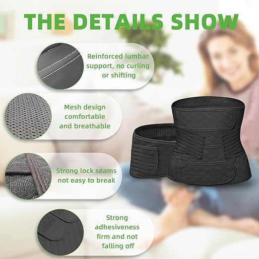 2 in 1 Postpartum Belly Band Wrap Black, C-Section Support Belt XX-Large, Post Partum Support Recovery Waist/Pelvis Belt, Hysterectomy Belly Band Binder Girdle Stomach-CubbioJoy