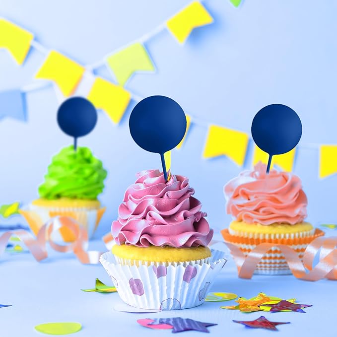 75 Pieces Royal Blue Cake Balls Topper Decorations Foam Cupcake Topper Mini Balloon Cake Topper Balls Cake Picks for Cake Deco Birthday Party Wedding-CubbioJoy