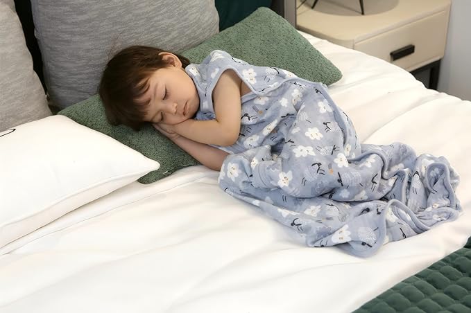 Baby Sleep Sack 2-4 T Baby Wearable Blanket 100% Organic Cotton 0.5 TOG Toddler Sleep Sacks 2- Way Zipper Soft 4 Layers 2T 3T 4T Sheep-CubbioJoy