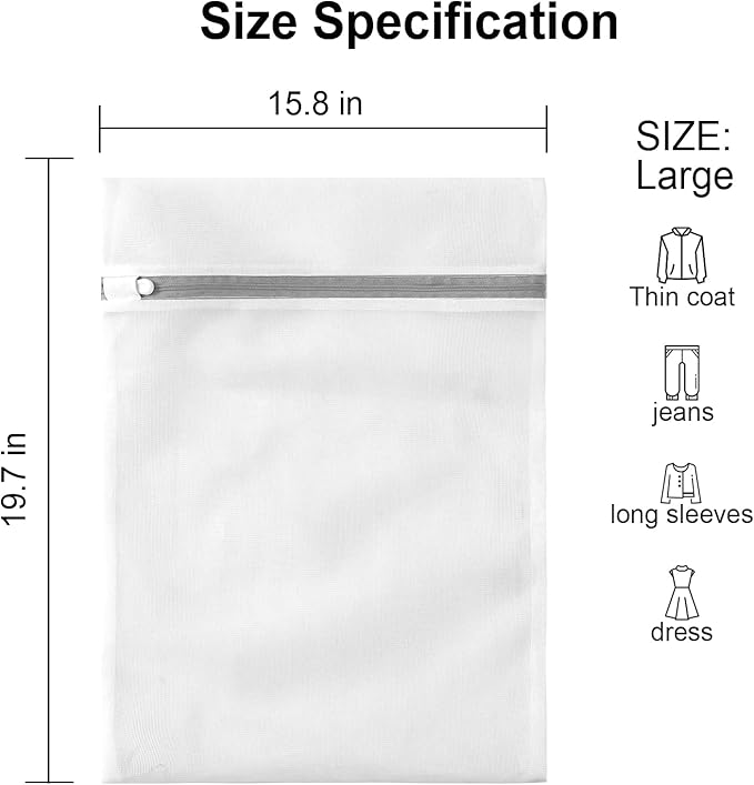 3 Pack Large Mesh Laundry Bags by MDSXO- Fine Durable Lingerie Delicates Bag for Washing Machine 16 * 20 inch [3 Pack]-CubbioJoy