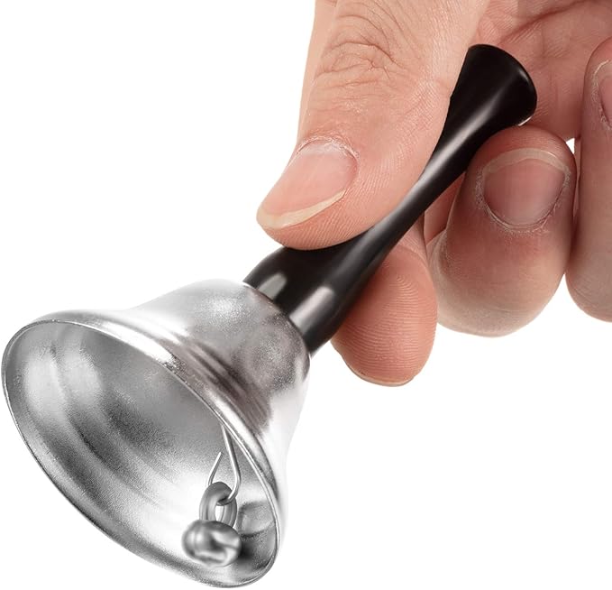 Boao 12 Pieces Metal Hand Bells Music Service Hand Bells Musical Instruments Percussion for Christmas Party Supplies(Silver)-CubbioJoy