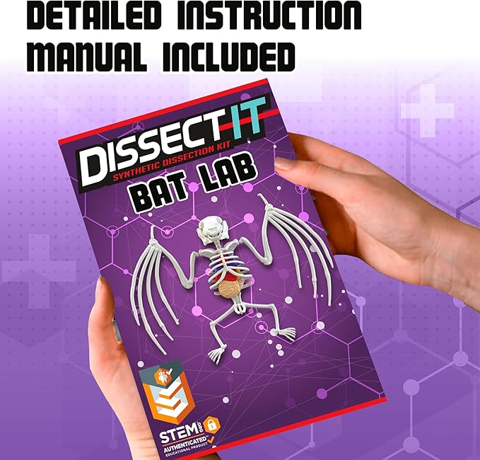 Dissect-It Simulated Synthetic Lab Dissection Toy, STEM Projects for Kids, Animal Science, Biology, and Anatomy Home Learning Kit, Bat-CubbioJoy