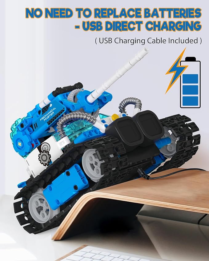 5 in 1 STEM Robot Building Toys for Boys Age 8-13, 494PCS Remote & App-Controlled Set Educational Coding Toy, Kids DIY Sound & Light Interactive Science Sets, Gift for Boys Girls 10-12-CubbioJoy