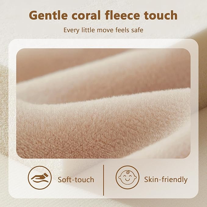 Baby Play Mat for Floor, 1.3'' Thick Memory Foam Tummy Time Mat - Super Soft Coral Velvet Nursery Rug with Non-Slip Backing, Crawling Rug for Toddlers/Infants, Yoga & Tatami Use, 79''x 118''-CubbioJoy