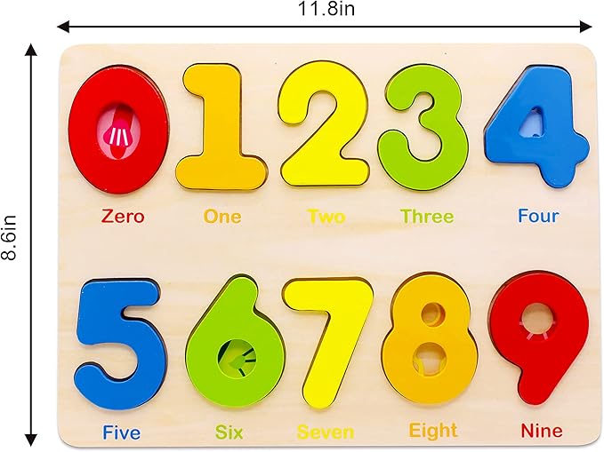 Aile Wooden Preschool Learning Number Puzzles Toys for Kids Age 2-4， Educational Toys-CubbioJoy
