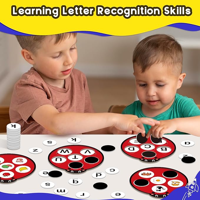 Alphabet Games Letter Learning Toys ABC Flash Cards for Toddler, Speech Therapy Alphabet Matching Game for Kids, Homeschool Supplies Kindergarten Preschool Classroom Must Haves-CubbioJoy