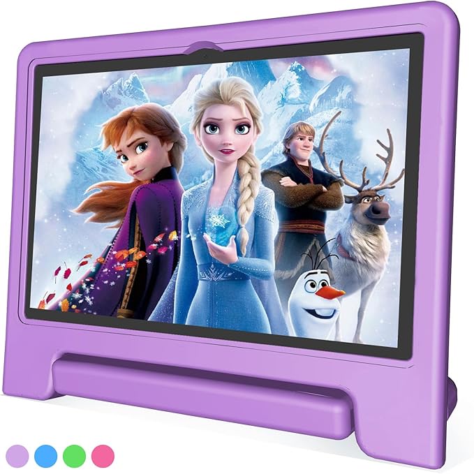JREN Tablet for Kids｜10 Inch Kids Tablet Android 14｜Octa-core｜64GB｜WiFi ｜Bluetooth｜Parental Control｜Children Content｜Children Toddler Purple-CubbioJoy
