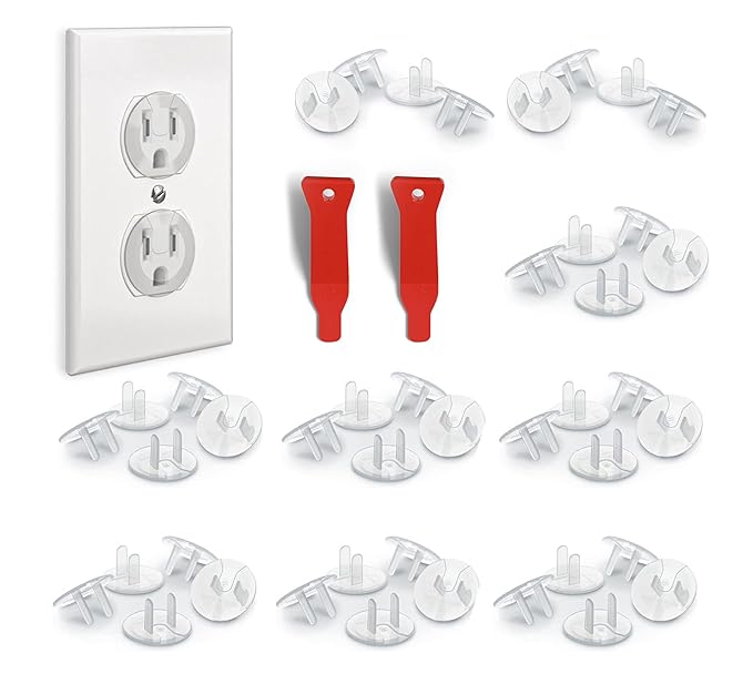 48 Pack Outlet Covers Baby Proofing, Provide Shock Prevention and Easy Installation, Safe and Secure Plastic Plug Covers for Power Sockets (48 Outlet Covers)-CubbioJoy
