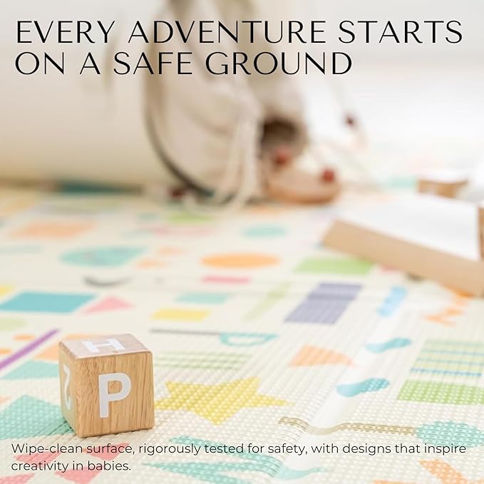 Baby Care Foldable Mat - Sea Petals(Gray), Large-CubbioJoy