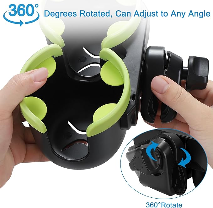 Accmor Stroller Cup Holder with Phone Holder, Bike Cup Holder, Universal Cup Holder for Uppababy Nuna Doona Strollers, 2-in-1 Cup Phone Holder for Stroller, Bike, Wheelchair, Walker, Scooter-CubbioJoy