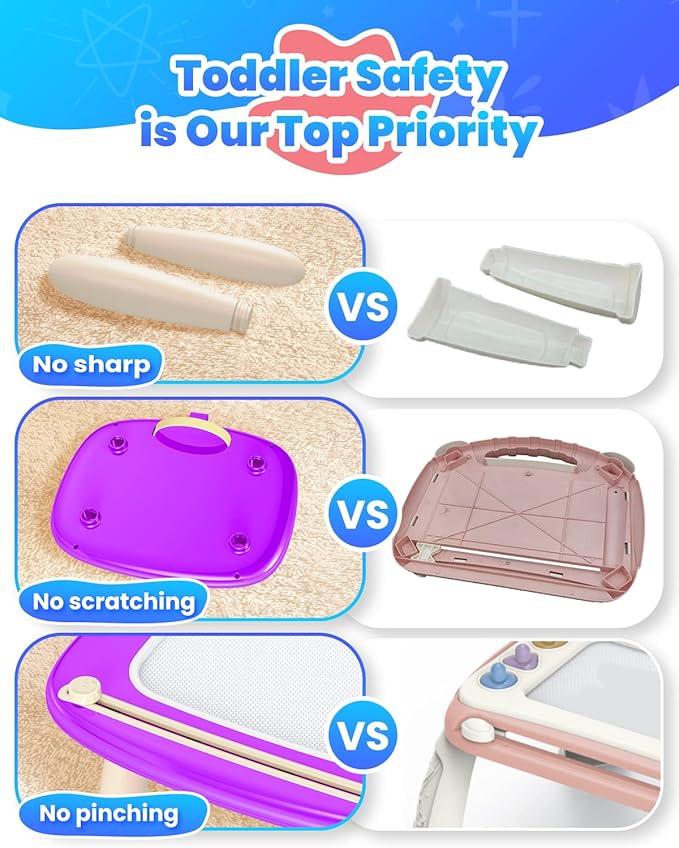 Doodle Board for Toddler Toys Age 1-2, Magnetic Writing Board, Preschool Learning and Educational Toys for 1 2 3 Years Old Girl Boy Gift for Birthday -Purple-CubbioJoy