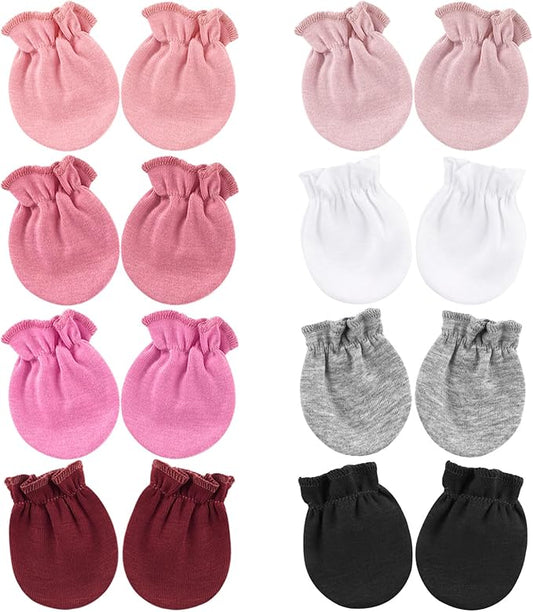 BQUBO Newborn Infant Toddler Mittens No Scratch Cotton Elastic Wrist Gloves Hypoallergenic for 0-6 Months Baby Boys Girls-CubbioJoy