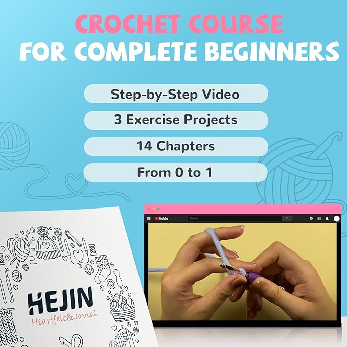 Crochet Kit for Beginners, Unicorn Crochet Kits for Kids and Adults Include Rainbow Yarn, Videos Tutorials, Eyes, and Crochet Hook - Crochet Animal Kit, Beginner Crochet Kit - Gift for Birthdays-CubbioJoy