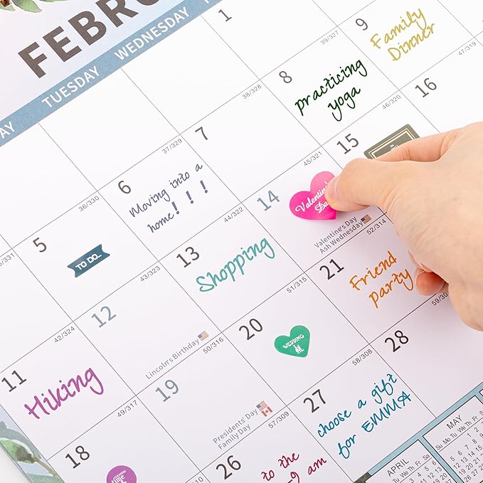 Calendar 2024-2025 Planner Wall Hanging Spiral Bound Magnetic Fridge Calendars 15" x 12", Use Jan 2024 - Jun 2025-CubbioJoy