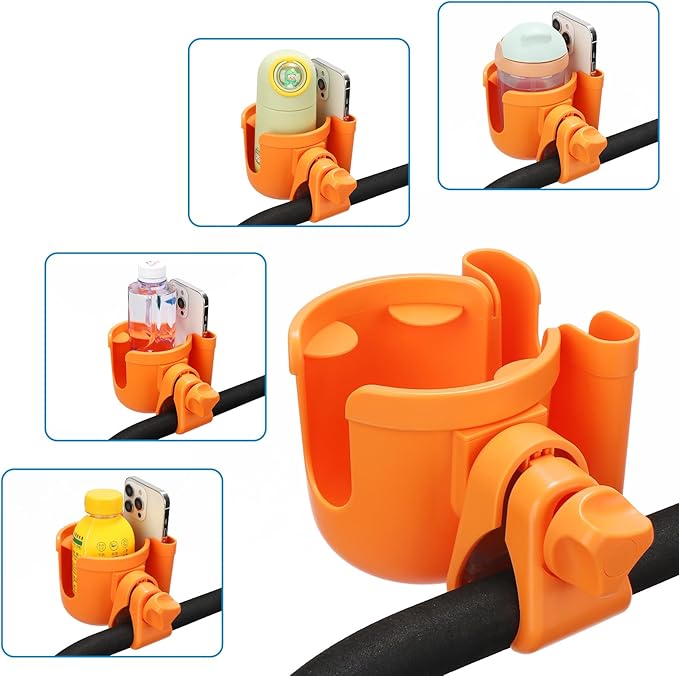 Accmor Stroller Cup Holder with Phone Holder, Bike Cup Holder, Universal Cup Holder for Uppababy Nuna Doona Strollers, 2-in-1 Cup Phone Holder for Stroller, Bike, Wheelchair, Walker, Scooter-CubbioJoy