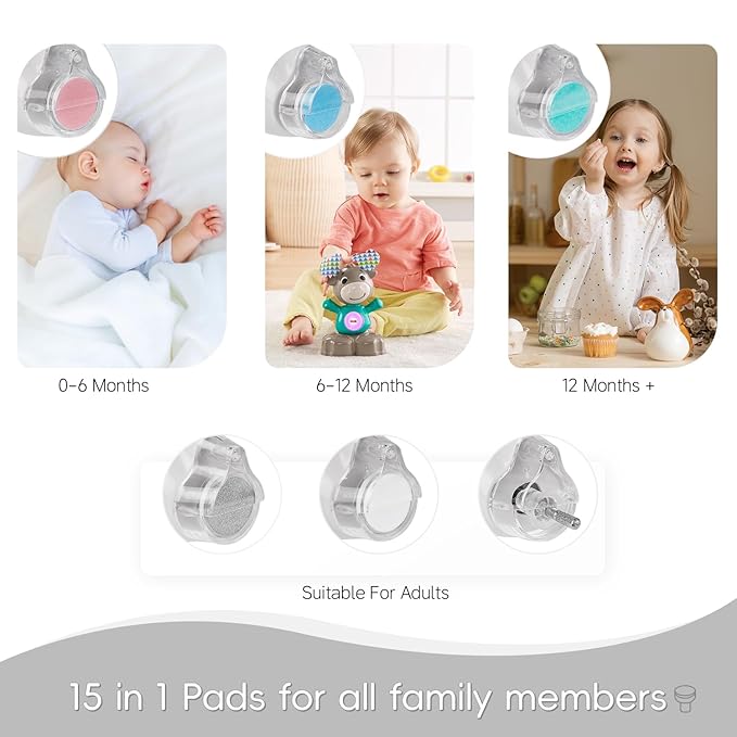 Baby Nail Trimmer Electric, 15 in 1 Baby Nail Clippers for Gentle Nail Care, Rechargeable Baby Nail File Electric with Light &15 Grinding Pads for Infant Toddler, Grey-CubbioJoy