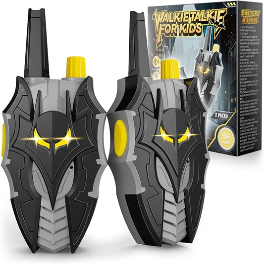 Bat Walkie Talkies for Kids with Flashing Eye Lights, Stealth Spaceship & Winged Dart Design, 2 Pack 2 Way Radio 3-12 Year Old Boy Toys, Outdoor Hiking Toys for Kid 3-5 4-6 6-8 8-10 Boys Birthday Gift-CubbioJoy