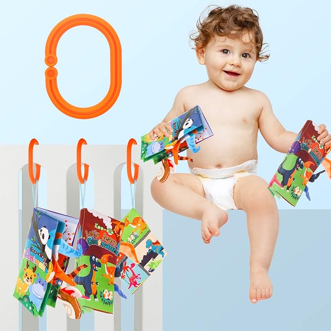 3 Pcs, Baby Books 0-6 Months, Crinkle Books for Babies, Touch and Feel Books for Infants, Infant Tummy Time Toys 0 6 9 Months, Sensory Toys for Babies, Baby Books-CubbioJoy