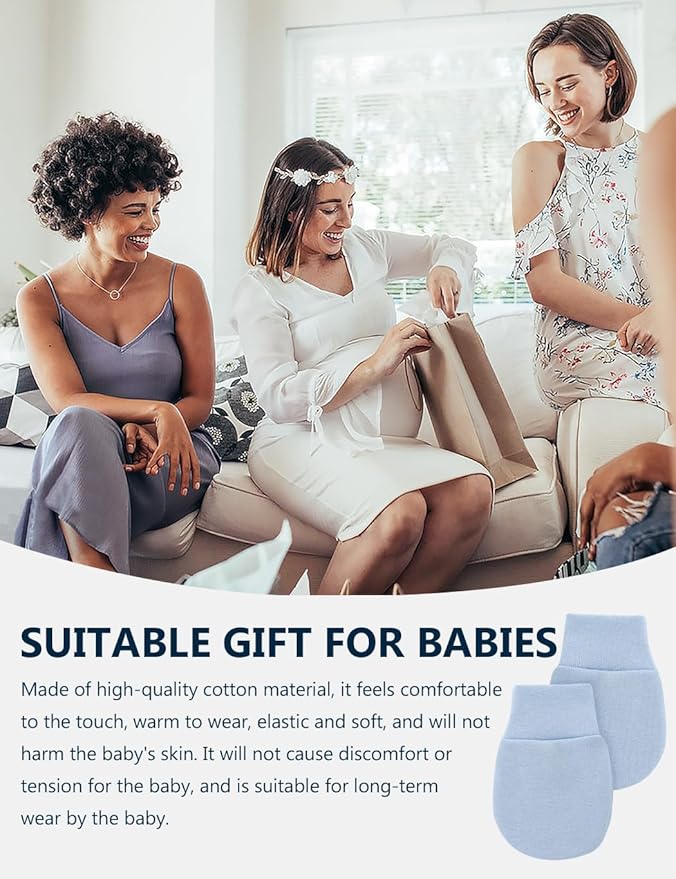 Cute Baby Mittens Newborn, No Scratch Baby Boy Mittens, Baby Girl Hat Gloves for Toddlers, Infant, Newborn-CubbioJoy