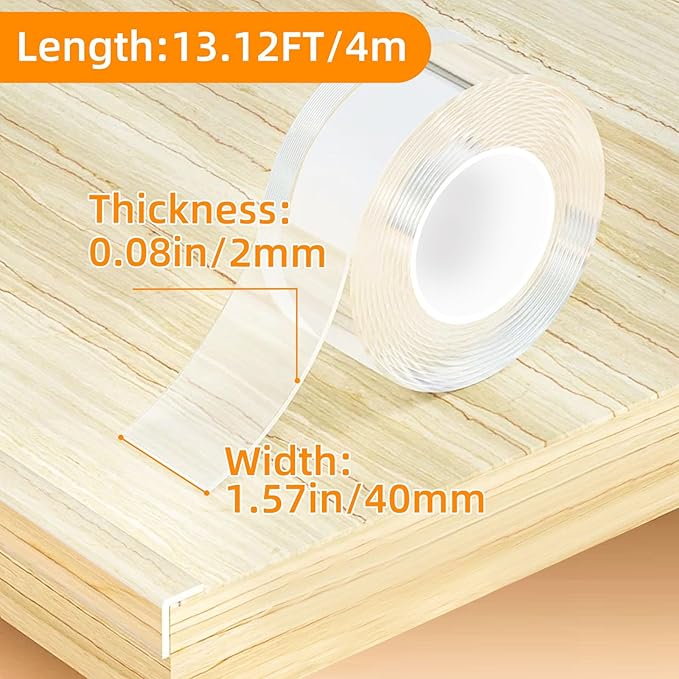 Clear Soft Corner Protectors for Furniture Strip,1.57 in x 13.12 FT,Sharp Edge & Table Bumper,Window Edge,Wall Protector, Soft Corner Guards Safe for Proof,Table Corner Protectors in Family-CubbioJoy