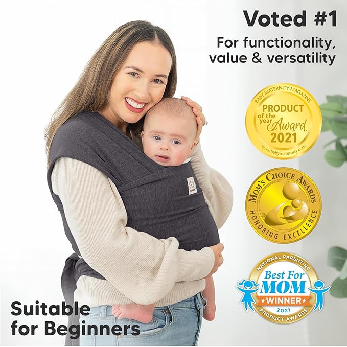 KeaBabies Baby Wrap Carrier - All in 1 Original Baby Carrier Newborn to Toddler Sling, Easy to Wear, Hands Free Bonding, Lightweight, Breathable Infant Wraps (Mystic Gray)-CubbioJoy