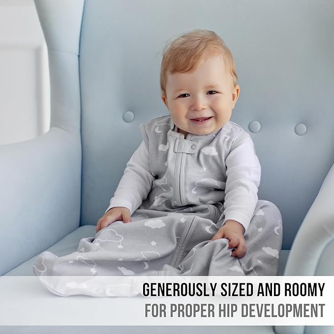 Baby Sleep Sack 1.0 TOG, Organic Cotton Baby Wearable Blanket with Two-Way Zipper, Swaddle Transition Baby Sleeping Bag, All-Season Sleep Sack for Newborn Infant Toddler Boy Girl, 2-Pack, 12-18 Month-CubbioJoy