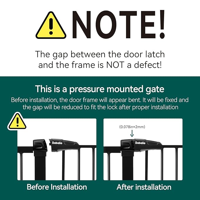 Babelio Baby Gate for Doorways and Stairs, 29-48" Auto Close Dog Gate, Easy-Install Pressure Mounted Satey Door, No Drilling Safety Gate for Child and Pets, 2 Pack, Black-CubbioJoy