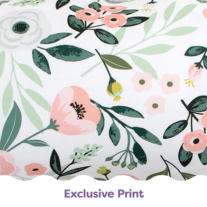 Boppy Nursing Pillow - Ergonomic Bottle & Breastfeeding Pillow with High, Firm, Large Area, Water-Repellent Cushion with Washable Cover; Baby Safety Alliance Verified - Pink Garden Flowers-CubbioJoy