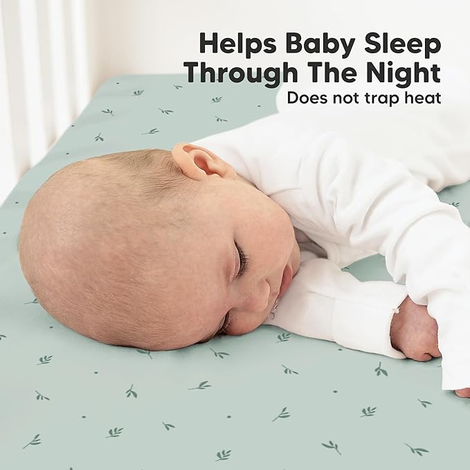 KeaBabies 2-Pack Organic Crib Sheets for Boys, Girls - 52x28 Fitted Crib Mattress Sheet Neutral, Breathable Jersey Cotton Cover for Baby Bed, Toddler Mattress, Soft & Cute Prints (Bunnies)-CubbioJoy