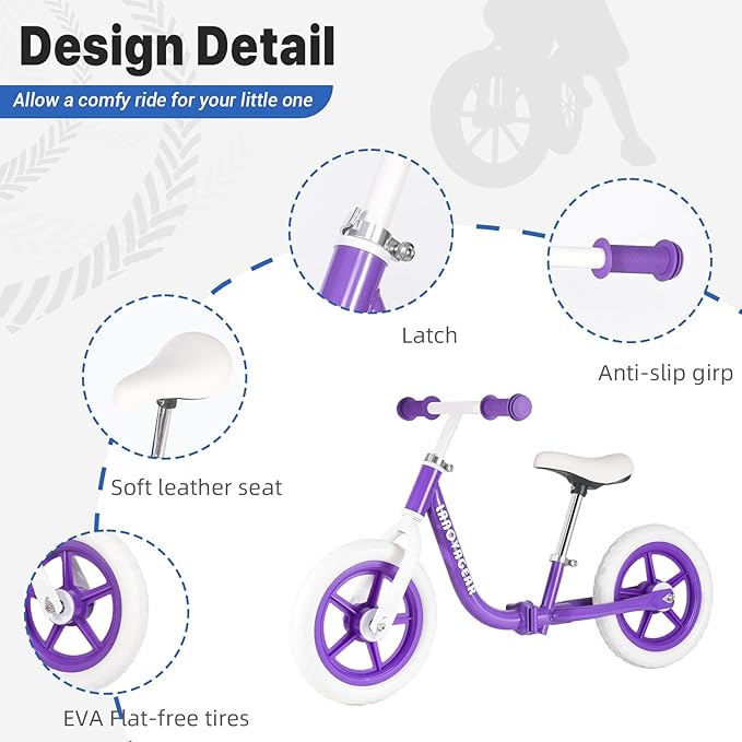 Balance Bike for Toddlers Ages 1.5–5 – No-Pedal Training Bike with Adjustable Seat & Handlebar, Lightweight Frame, Easy Assembly for Boys & Girls-CubbioJoy