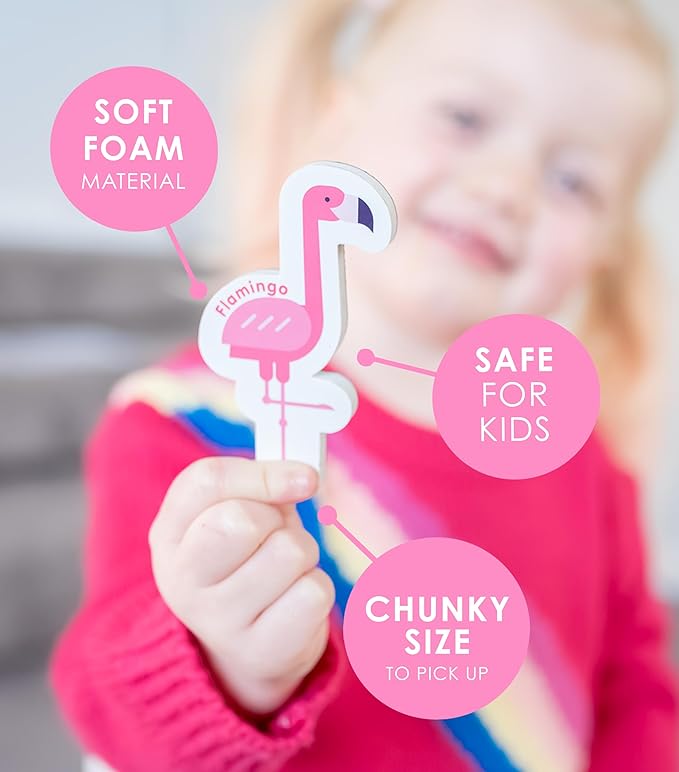 Curious Columbus Toddler Magnets – Animal Fridge Magnets for Kids | 52 Refrigerator Magnets with 26 Animals + 26 ABC Magnetic Letters | Foam Alphabet Learning Set for Toddlers-CubbioJoy