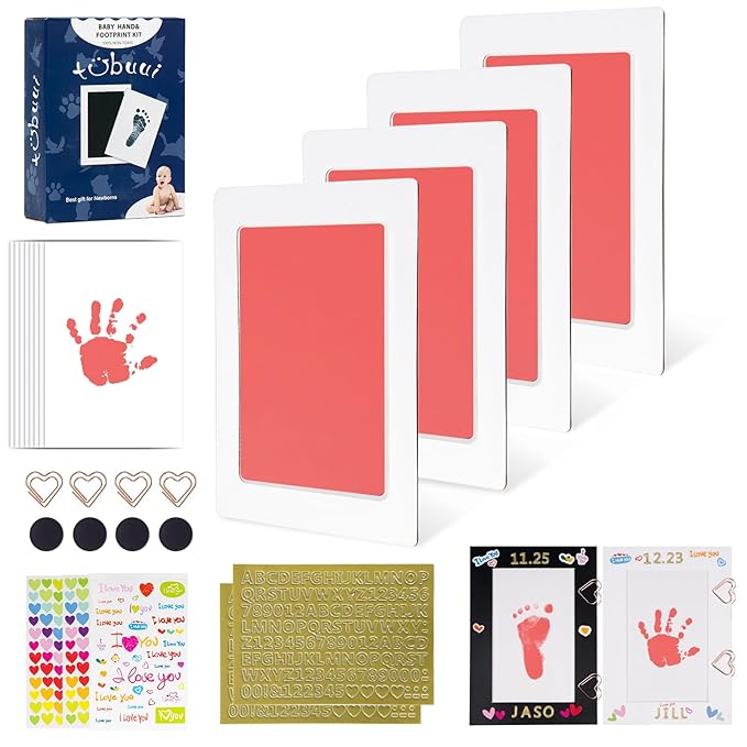 Inkless Baby Hand and Footprint Kit,Clean Touch Ink Pad for Baby Footprint Kit,No Mess Dog Paw Print Kit,DIY Footprint Ink for Baby Keepsake Gifts for Boys and Girls-CubbioJoy