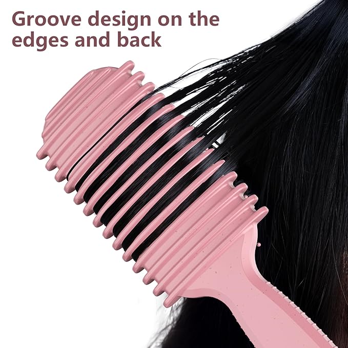 Curl Defining Brush, Curly Hair Brush, Slick Back Hair Brush, For Combing and Shaping Curls in All Hairstyles to Reduce Pulling (Pink)-CubbioJoy