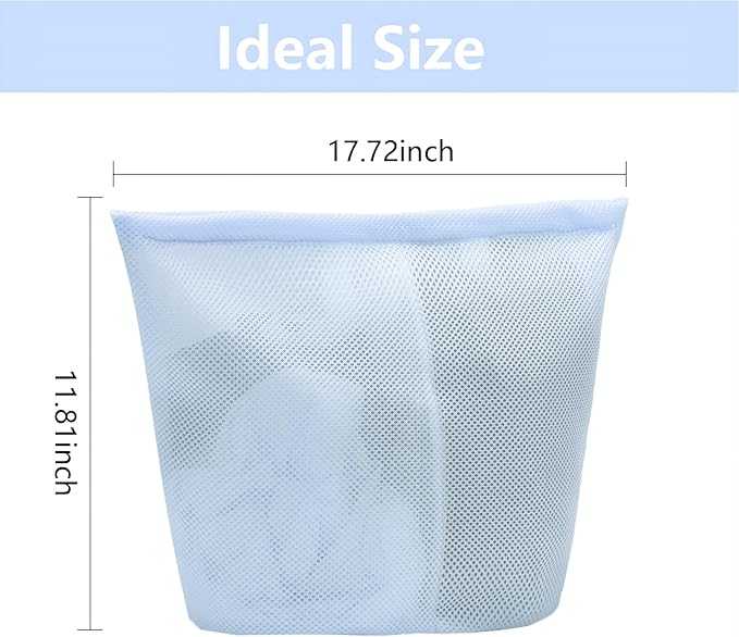 2 Pcs laundry bag with handles mesh laundry bags washing machine laundry totes travel storage and sorting bag for Clothes laundry bag for delicates(Blue2N)-CubbioJoy