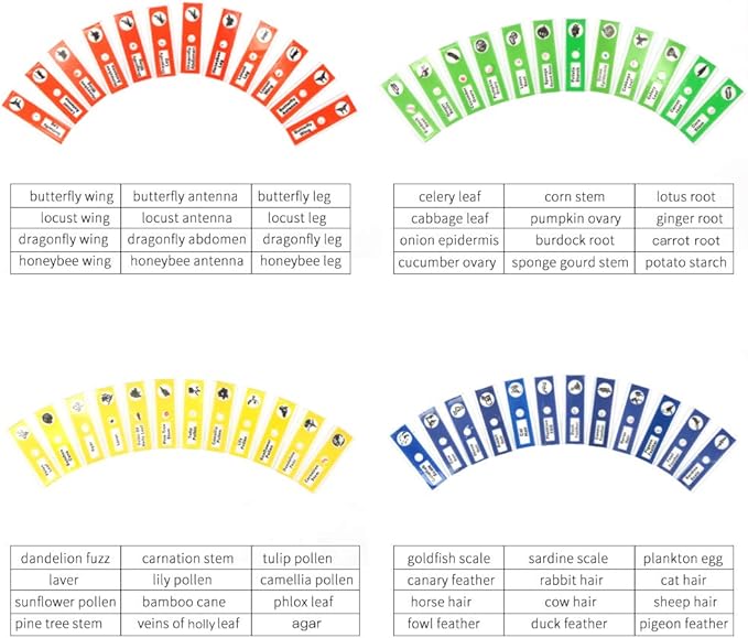 48 Prepared Microscope Slides Set of Animals Insects Plants Flowers, Biological Learning Resource Specimens for Kids Beginner Classroom Basic Science Education-CubbioJoy