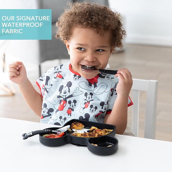 Bumkins Bibs - Toddler Bibs, Waterproof, Large for 1-3 Years, Short Sleeve-CubbioJoy