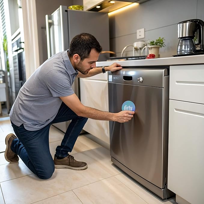 Dirty Clean Dishwasher Magnet - Essential Home Kitchen Gadget with Bold Visibility - Water Resistant & Universal Dishwasher Magnet Clean Dirty Sign for All Dish Washers-CubbioJoy