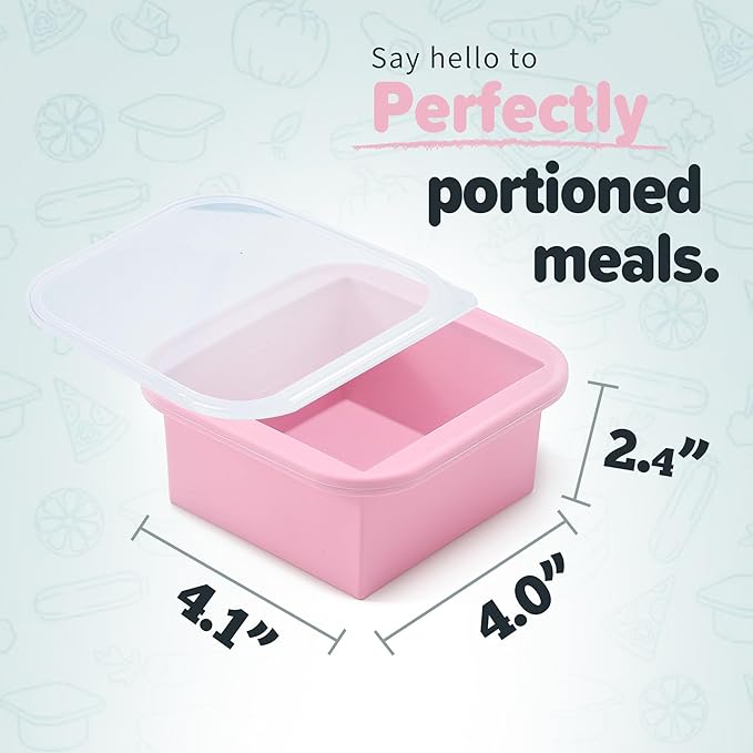 2-Cup Silicone Freezer Trays with Lids – Perfect for Meal Prep, Portion Control, and Easy Freezing-Meal Prep Container Molds for Soup,Leftovers (Cotton Candy, 2 Pack)-CubbioJoy