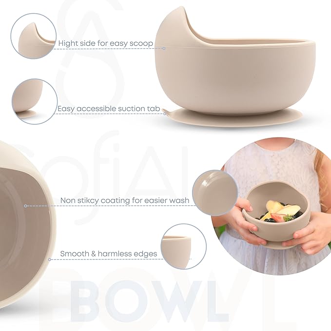 All In One Silicone Feeding Set - Safe for 6-12 Months - Non-Toxic Baby Led Weaning Supplies - Toddler Self Feeding Utensils - BPA-Free - Mess Free Essentials-CubbioJoy