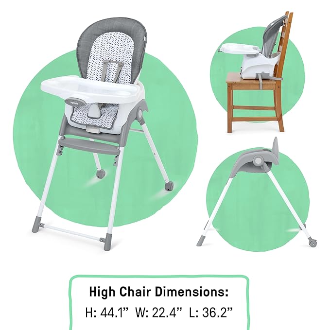 Ingenuity Trio Foldaway 6-in-1 Baby High Chair, 6 Ways to Use, Toddler Chair, Foldable Legs, 6M-5Y - Quill-CubbioJoy