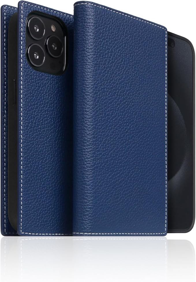 D8 Full Grain Leather Wallet Case for iPhone 15 Pro Max - [2-in-1] Handcrafted Detachable Diary Style with Magnetic MagSafe Back Cover, Gift Box Included (Navy Blue)-CubbioJoy